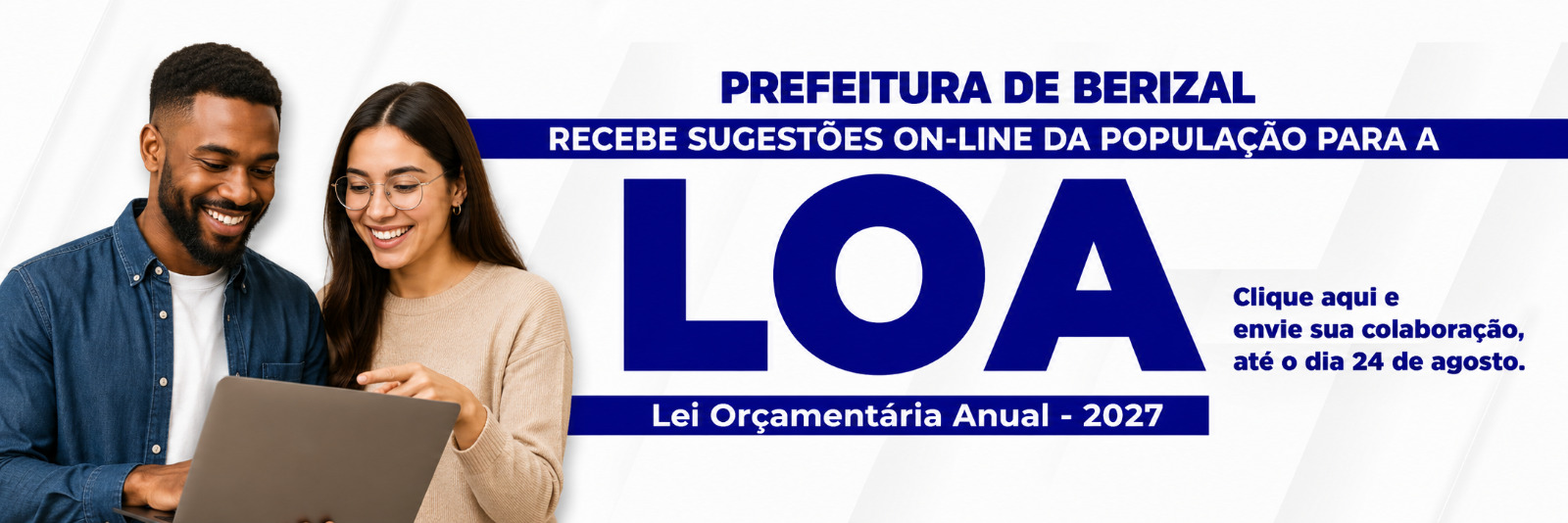 LOA 2027 — Prefeitura de Berizal recebe sugestões on-line da população